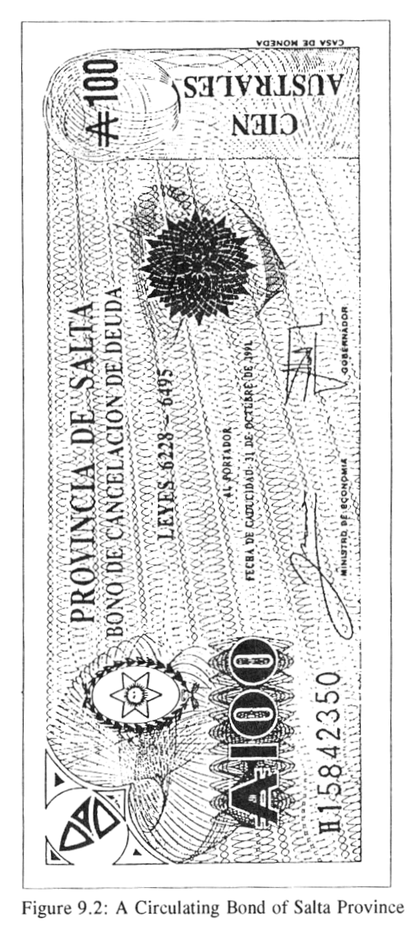 Fig 9.2: A Circulating Bond of Salta
Province