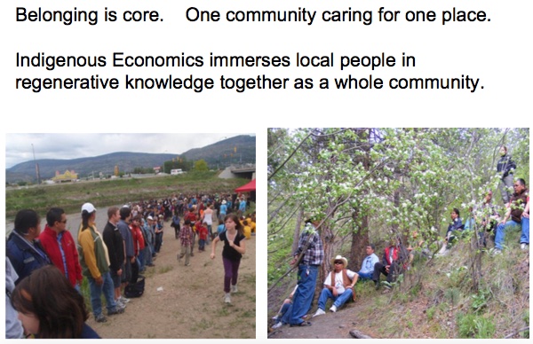 Belonging is core. One community caring for one place.

Indigenous Economics immerses local people in regenerative knowledge together as a whole community.