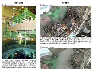 Before/After 11 March 2011 Tsunami That Caused 3 Meltdowns at Fukushima Dai-ichi NPP