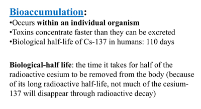 Bioaccumulation
