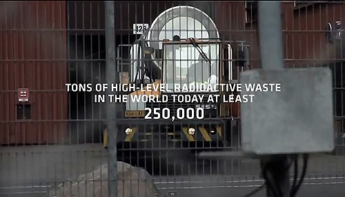 hi level rad waste in world today: at least 250,000 tonnes