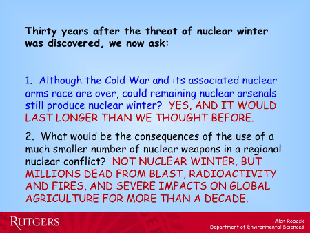 30 years later - results if current nuclear arsenals were expended