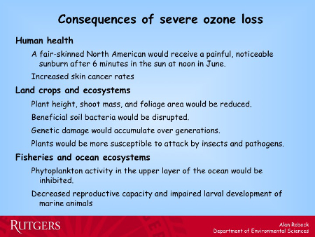 Consequences of severe ozone loss