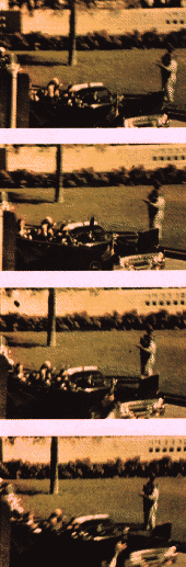 IMG#s 13-16: series of frames from Zapruder film