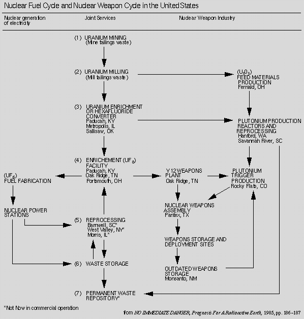 Nuclear Fuel Cycle and Nuclear Weapon Cycle in the United States